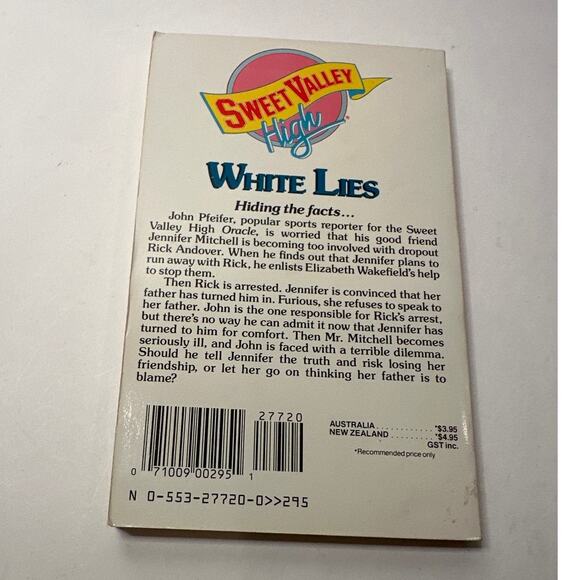 Sweet Valley High 1ST Edition First Print Book #52 White Lies Vintage 1980's - Picture 5 of 10